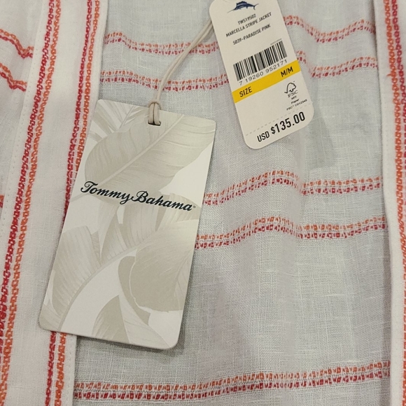 NWT Tommy Bahama Marcella Stripe Linen Jacket - Picture 4 of 6